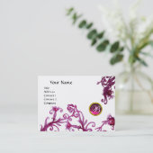 Carte De Visite MONOGRAMME DES BERRIES MAGIQUES, rouge rubis rose (Debout devant)