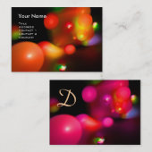 Carte De Visite MONOGRAMME DES BULLES QUANTUM Rouge vibre (Devant / Derrière)