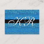 CARTE DE VISITE MONOGRAMME DES DERNIÈRES DE MODE BLEUE (Dos)