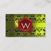 CARTE DE VISITE MONOGRAMME DES DOMMAGES DE SCEAU CIRE (Dos)