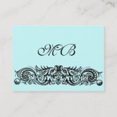 Carte De Visite MONOGRAMME DES DRAGONS CELTIQUES, bleu (Dos)