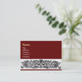 Carte De Visite MONOGRAMME DES DRAGONS CELTIQUES, rouge (Debout devant)