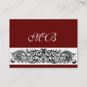 Carte De Visite MONOGRAMME DES DRAGONS CELTIQUES, rouge (Dos)