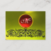 Carte De Visite MONOGRAMME DES DRAGONS CELTIQUES TOPAZ rouge rubis (Dos)