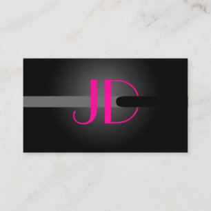 Carte De Visite Monogramme des lumières de Neon Cool PixDezines