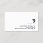 Carte De Visite Monogramme des services personnels wedding planner (Dos)