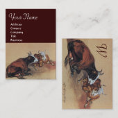 CARTE DE VISITE MONOGRAMME DES VACHES À DEUX LONGUES (Devant / Derrière)