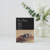 Carte De Visite MONOGRAMME DES VACHES MENACÉES, noir (Debout devant)