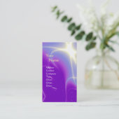 Carte De Visite MONOGRAMME DES VAGUES LÉGÈRES, Violet violet, Blan (Debout devant)