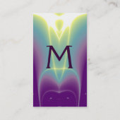 Carte De Visite MONOGRAMME DES VAGUES LÉGÈRES, Violet violet, Blan (Dos)