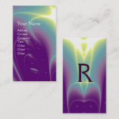 Carte De Visite MONOGRAMME DES VAGUES LÉGÈRES, Violet violet, Blan (Devant / Derrière)