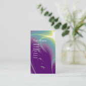 Carte De Visite MONOGRAMME DES VAGUES LÉGÈRES, Violet violet, Blan (Debout devant)