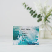 Carte De Visite MONOGRAMME DES VAGUES OCÉANIENNES / Bateau dans la (Debout devant)