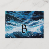 Carte De Visite MONOGRAMME DES VAGUES OCÉANIENNES / Bateau dans la (Dos)