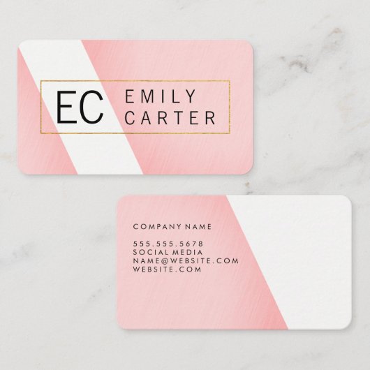 Carte De Visite Monogramme deux tons (Devant / Derrière)