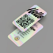 CARTE DE VISITE MONOGRAMME D'HELLO MODERNE LOGO HOLOGRAPHIQUE QR