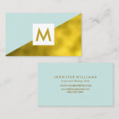 Carte De Visite Monogramme d'huile d'or Faux moderne (Devant / Derrière)