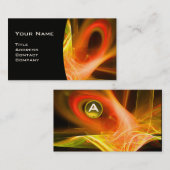 Carte De Visite MONOGRAMME D'OEIL DE NAUTE FRACTAL noir blanc jaun (Devant / Derrière)