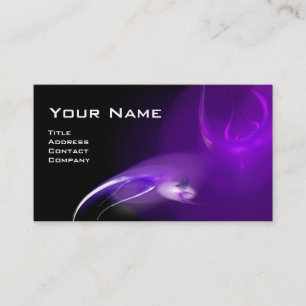 Carte De Visite MONOGRAMME D'OISEAU LUMIÈRE Vibrant violet noir