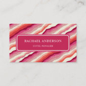 Carte De Visite Monogramme d'onde rose blanche orange rouge (Devant)