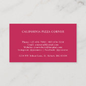 Carte De Visite Monogramme d'onde rose blanche orange rouge (Dos)