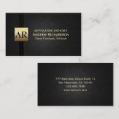 Carte De Visite Monogramme d'or (Devant / Derrière)