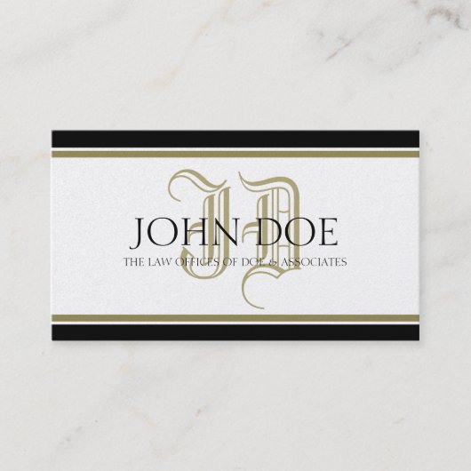Carte De Visite Monogramme d'or du procureur (Devant)