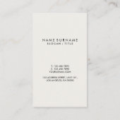 Carte De Visite Monogramme d'or élégant en lin Brown moderne Verti (Dos)