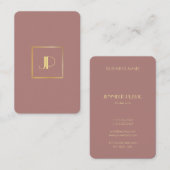 Carte De Visite Monogramme d'or Élégant Professionnel Modèle moder (Devant / Derrière)