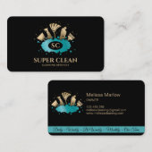 Carte De Visite Monogramme d'or étincelant de la maison de ménage (Devant / Derrière)