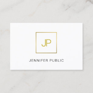 Carte De Visite Monogramme d'or moderne Creative Design Profession