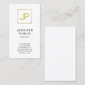 Carte De Visite Monogramme d'or moderne Design créatif professionn (Devant / Derrière)