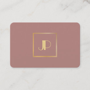 Carte De Visite Monogramme d'or moderne Élégant Modèle professi