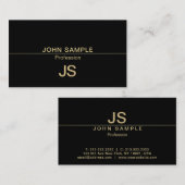 Carte De Visite Monogramme d'or noir créatif professionnel moderne (Devant / Derrière)