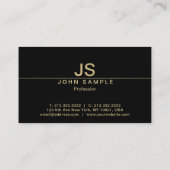 Carte De Visite Monogramme d'or noir créatif professionnel moderne (Dos)