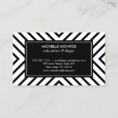 Carte De Visite Monogramme d'or noir et blanc Motif rétro II (Dos)