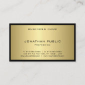 Carte De Visite Monogramme d'or noir moderne Glamor Excellent Luxe (Dos)