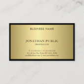 Carte De Visite Monogramme d'or noir sophistiqué Glam moderne fin (Dos)