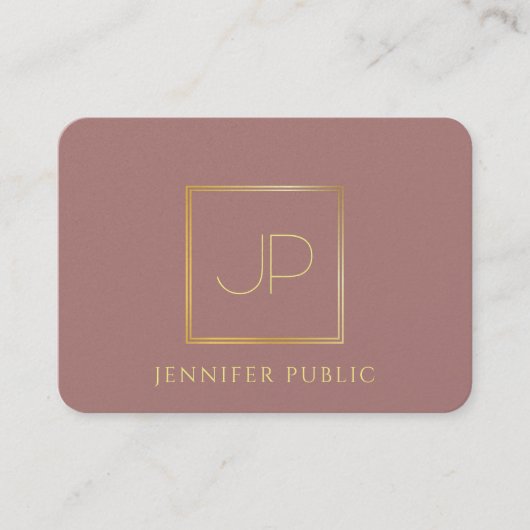 Carte De Visite Monogramme d'or professionnel Modèle moderne luxe (Devant)