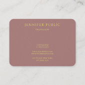 Carte De Visite Monogramme d'or professionnel Modèle moderne luxe (Dos)