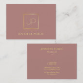 Carte De Visite Monogramme d'or professionnel Modèle moderne luxe (Devant / Derrière)