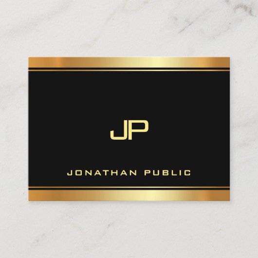 Carte De Visite Monogramme d'or professionnel Modèle moderne tenda (Devant)