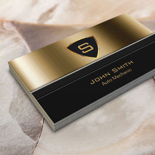 Carte De Visite Monogramme d'or Royal Auto Mécanique Automobile