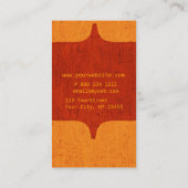 Carte De Visite Monogramme d'Orange Edgy Urbain (Dos)