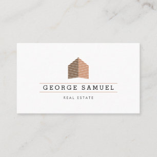 Carte De Visite Monogramme Doré de Logo de Maison Abstraite Modern