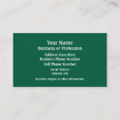 Carte De Visite Monogramme doré élégant et calligraphie (Dos)