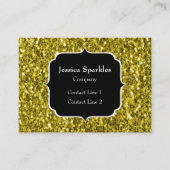 Carte De Visite Monogramme doré foncé jaune faux parties scintilla (Devant)