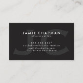 Carte De Visite Monogramme double / Noir lisse (Devant)