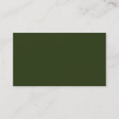 Carte de visite Monogramme doux et délicat, vert (Dos)