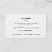 Carte De Visite Monogramme du garde-drapeau du vérificateur de rép (Dos)